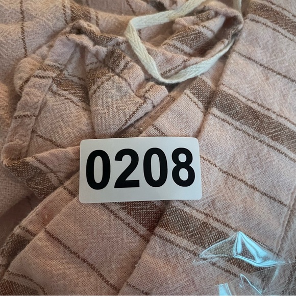 New! Free People Tan Brown Striped Cotton Living Tunic Mini Dress 20208 - Picture 11 of 11